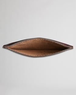 ALTERNATE VIEW OF LEATHER EMBOSSED SLIM POCKET WALLET IN DARK BROWN image number 2