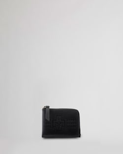 LEATHER EMBOSSED ZIP WALLET IN BLACK image number 1
