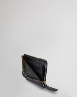 ALTERNATE VIEW OF LEATHER EMBOSSED ZIP WALLET IN BLACK image number 2