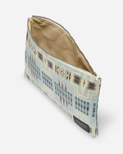 ALTERNATE VIEW OF HARDING CANOPY CANVAS BIG ZIP POUCH IN AQUA image number 3