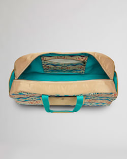 ALTERNATE VIEW OF LOS LUNAS CANOPY CANVAS DUFFEL BAG IN TAN MULTI image number 2