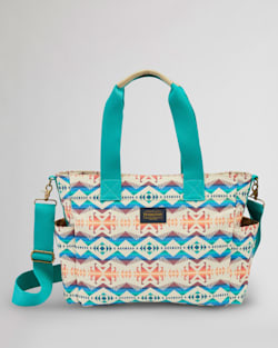 LOS LUNAS CANOPY CANVAS SUPER TOTE IN TAN MULTI image number 1