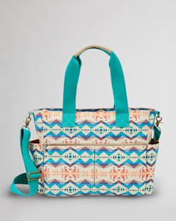 ALTERNATE VIEW OF LOS LUNAS CANOPY CANVAS SUPER TOTE IN TAN MULTI image number 2