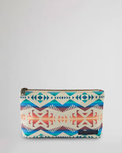 LOS LUNAS CANOPY CANVAS ZIP POUCH IN TAN MULTI image number 1