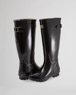 ALTERNATE VIEW OF WOMEN'S GLOSS TALL RAIN BOOTS IN BLACK image number 4