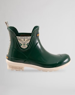 ALTERNATE VIEW OF WOMEN'S SMITH ROCK GLOSS CHELSEA RAIN BOOTS IN GREEN image number 8