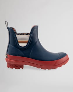 ALTERNATE VIEW OF WOMEN'S BRIDGER STRIPE CHELSEA RAIN BOOTS IN NAVY image number 4