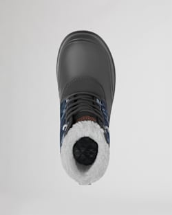 TOP VIEW OF WOMEN'S LACE-UP 6 INCH SHELL BOOTS IIN GREY PINSTRIPE image number 2