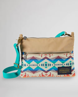 LOS LUNAS CANOPY CANVAS SACOCHE IN TAN MULTI image number 1