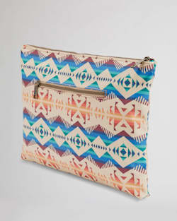 ALTERNATE VIEW OF LOS LUNAS CANOPY CANVAS BIG ZIP POUCH IN TAN MULTI image number 2