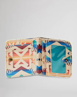 ALTERNATE VIEW OF LOS LUNAS CANOPY CANVAS SNAP WALLET IN TAN MULTI image number 3