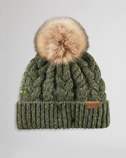 CABLE KNIT HAT IN GREEN image number 1
