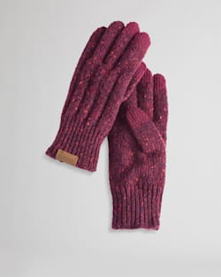 CABLE KNIT TEXTING GLOVE IN MERLOT image number 1