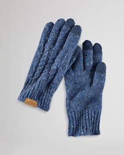 CABLE KNIT TEXTING GLOVE IN DENIM image number 1
