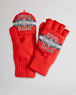 HARDING KNIT CONVERTIBLE MITTENS IN RED image number 1