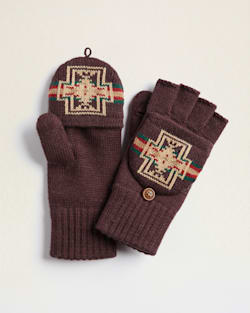 HARDING KNIT CONVERTIBLE MITTENS IN MAROON image number 1