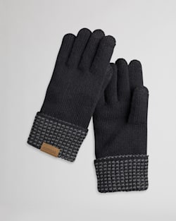 ALTERNATE VIEW OF POM POM BEANIE & TEXTING GLOVES SET IN BLACK image number 3