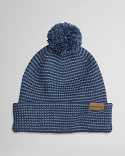 ALTERNATE VIEW OF POM POM BEANIE & TEXTING GLOVES SET IN NAVY image number 2