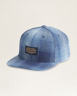 PLAID FLAT BRIM HAT IN NAVY MIX OMBRE image number 1