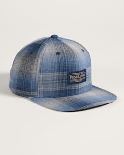 PLAID FLAT BRIM HAT IN GREY/NAVY OMBRE image number 1