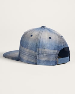ALTERNATE VIEW OF PLAID FLAT BRIM HAT IN GREY/NAVY OMBRE image number 2