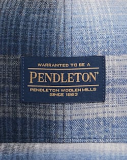 ALTERNATE VIEW OF PLAID FLAT BRIM HAT IN GREY/NAVY OMBRE image number 3