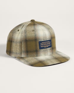 PLAID FLAT BRIM HAT IN OLIVE PLAID image number 1