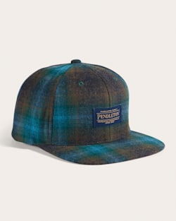 PLAID FLAT BRIM HAT IN TEAL/CHARCOAL OMBRE image number 1