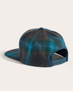 ALTERNATE VIEW OF PLAID FLAT BRIM HAT IN TEAL/CHARCOAL OMBRE image number 2
