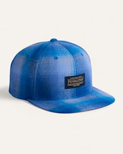 PLAID FLAT BRIM HAT IN BLUE OMBRE image number 1
