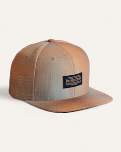 PLAID FLAT BRIM HAT IN TAN/ORANGE OMBRE image number 1