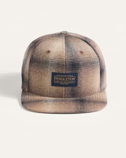 ALTERNATE VIEW OF PLAID FLAT BRIM HAT IN TAN/TAUPE OMBRE image number 3