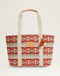 COPPER RIVER EVERYDAY COTTON TOTE IN BEIGE/CORAL image number 1