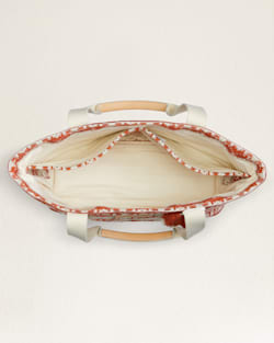 ALTERNATE VIEW OF COPPER RIVER EVERYDAY COTTON TOTE IN BEIGE/CORAL image number 3