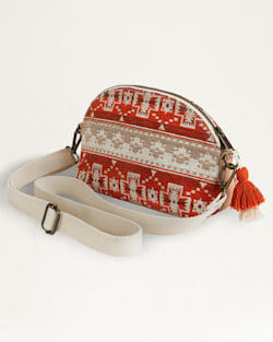 ALTERNATE VIEW OF COPPER RIVER COTTON DOME CROSSBODY IN BEIGE/CORAL image number 2