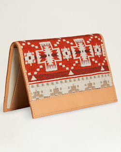 ALTERNATE VIEW OF COPPER RIVER COTTON SECRETARY WALLET IN BEIGE/CORAL image number 2