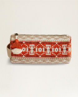 COPPER RIVER COTTON COSMETIC BAG IN BEIGE/CORAL image number 1