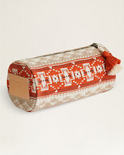 ALTERNATE VIEW OF COPPER RIVER COTTON COSMETIC BAG IN BEIGE/CORAL image number 2