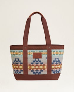DESERT DAWN WOOL/LEATHER ZIP TOTE IN TAN MIX image number 1