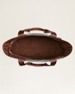 ALTERNATE VIEW OF DESERT DAWN WOOL/LEATHER ZIP TOTE IN TAN MIX image number 3