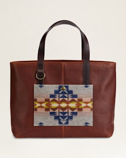 DESERT DAWN WOOL/LEATHER SHOULDER TOTE IN TAN MIX image number 1