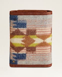 ALTERNATE VIEW OF DESERT DAWN TRIFOLD WALLET IN TAN MIX image number 3