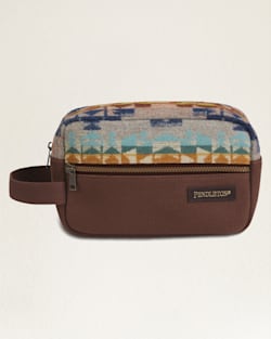 DESERT DAWN WOOL/LEATHER CARRYALL POUCH IN TAN MIX image number 1