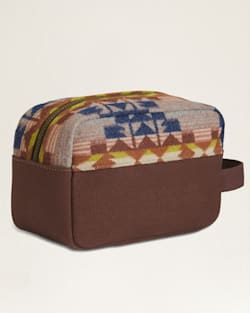 ALTERNATE VIEW OF DESERT DAWN WOOL/LEATHER CARRYALL POUCH IN TAN MIX image number 2