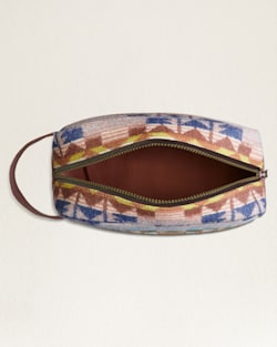 ALTERNATE VIEW OF DESERT DAWN WOOL/LEATHER CARRYALL POUCH IN TAN MIX image number 3
