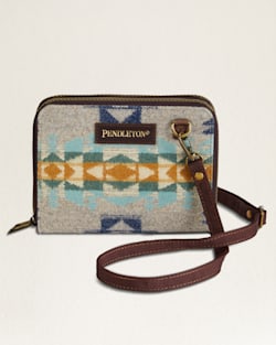 DESERT DAWN WOOL/LEATHER CROSSBODY ORGANIZER IN TAN MIX image number 1