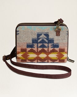 ALTERNATE VIEW OF DESERT DAWN WOOL/LEATHER CROSSBODY ORGANIZER IN TAN MIX image number 2