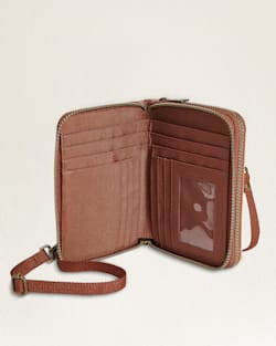 ALTERNATE VIEW OF CROSSBODY WALLET IN TAN SAWTOOTH MOUNTAIN image number 3