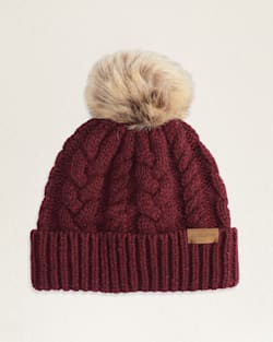 CABLE KNIT BEANIE IN MERLOT image number 1