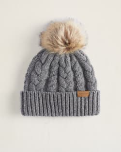 CABLE KNIT BEANIE IN GREY image number 1